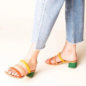 Charlotte Stone Shoes | Charlotte Stone Belle Mule Strappy Heels Rainbow Size 10